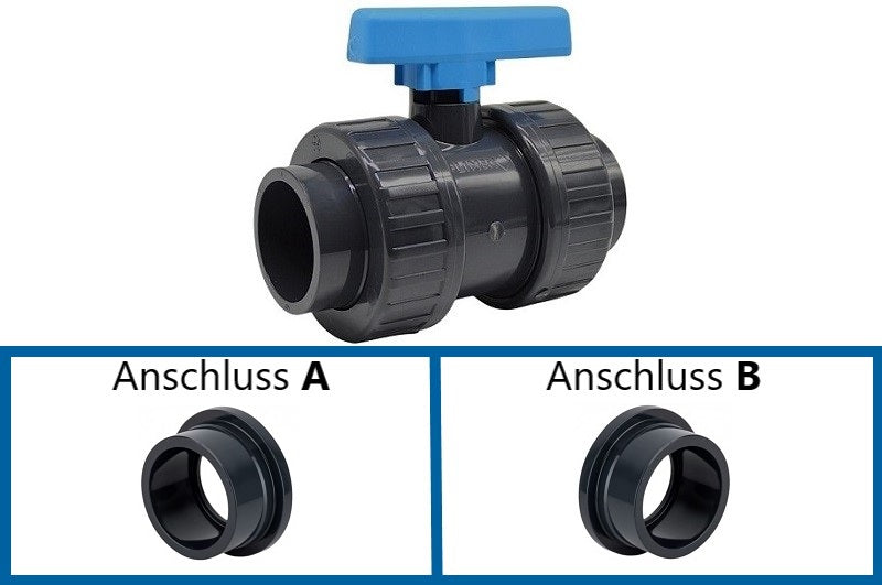 Kunststoffkugelhahn aus PVC