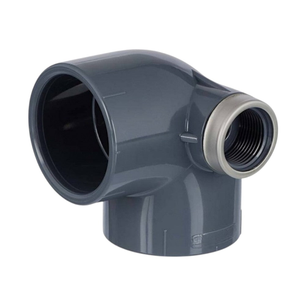PVC Winkel 90 Grad mit Entleerung Seitlich