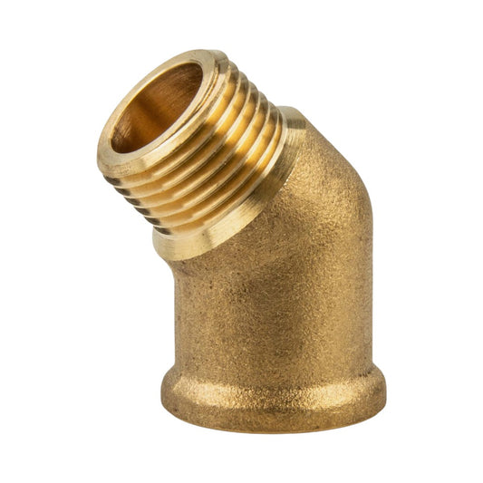 Messing Winkel 45 Grad Innengewinde x Aussengewinde